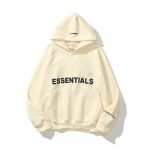 Sudadera con capucha extragrande color crema ESSENTIALS - Imagen 2