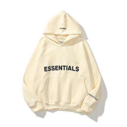 Sudadera con capucha extragrande color crema ESSENTIALS