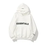 Sudadera con capucha extragrande ESSENTIALS blanca