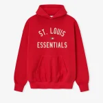 Sudadera con capucha roja Essentials ST Louis