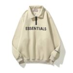 ESENCIALES Sudadera con capucha CARL con media cremallera Café